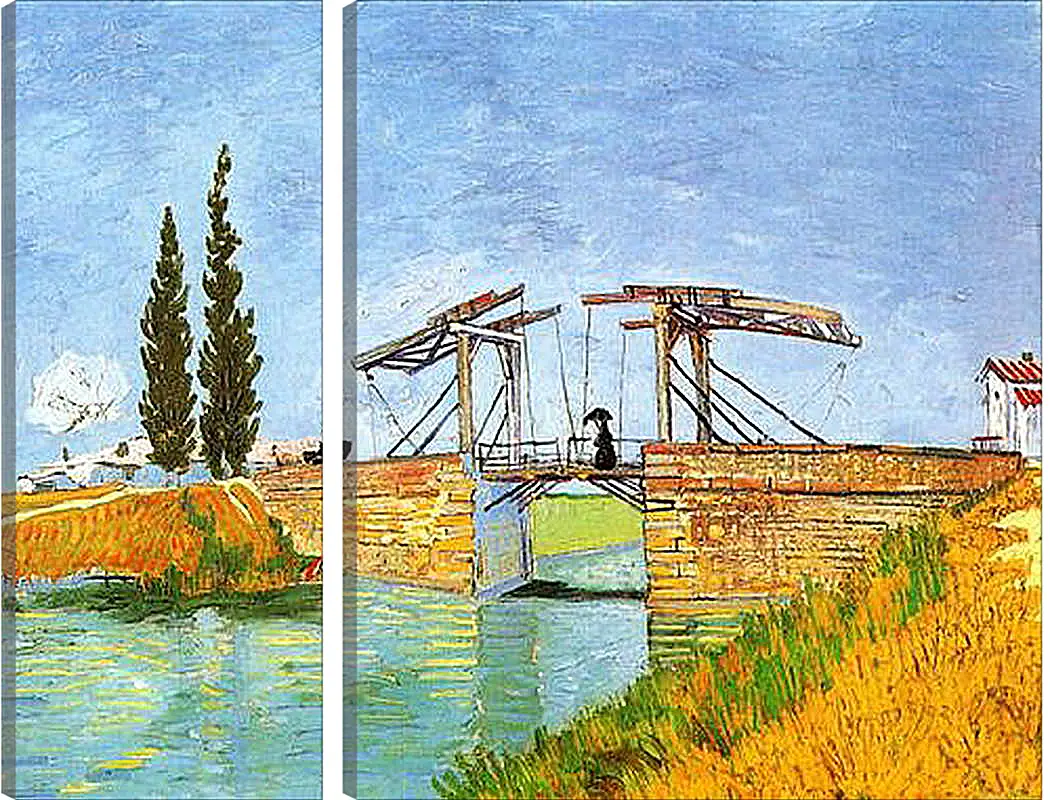 Модульная картина - The Langlois Bridge at Arles with Women Washing. Винсент Ван Гог