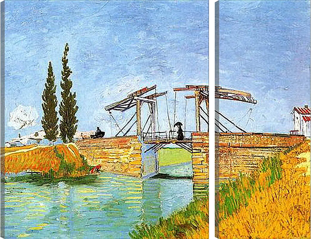 Модульная картина - The Langlois Bridge at Arles with Women Washing. Винсент Ван Гог