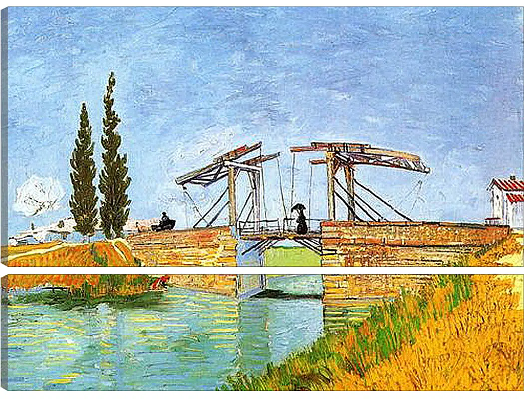 Модульная картина - The Langlois Bridge at Arles with Women Washing. Винсент Ван Гог