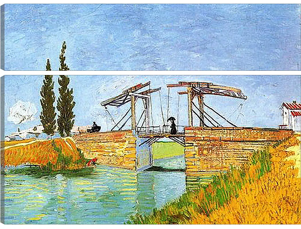 Модульная картина - The Langlois Bridge at Arles with Women Washing. Винсент Ван Гог