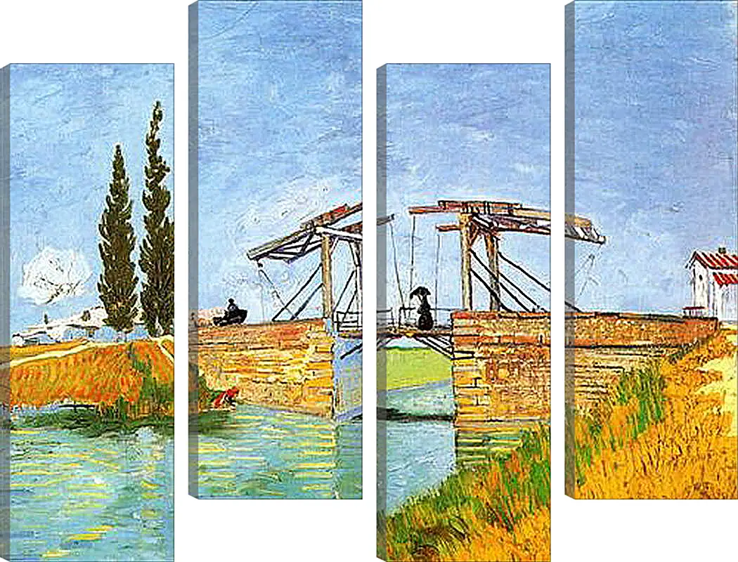 Модульная картина - The Langlois Bridge at Arles with Women Washing. Винсент Ван Гог