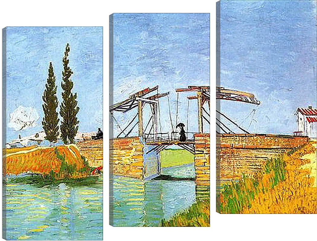 Модульная картина - The Langlois Bridge at Arles with Women Washing. Винсент Ван Гог