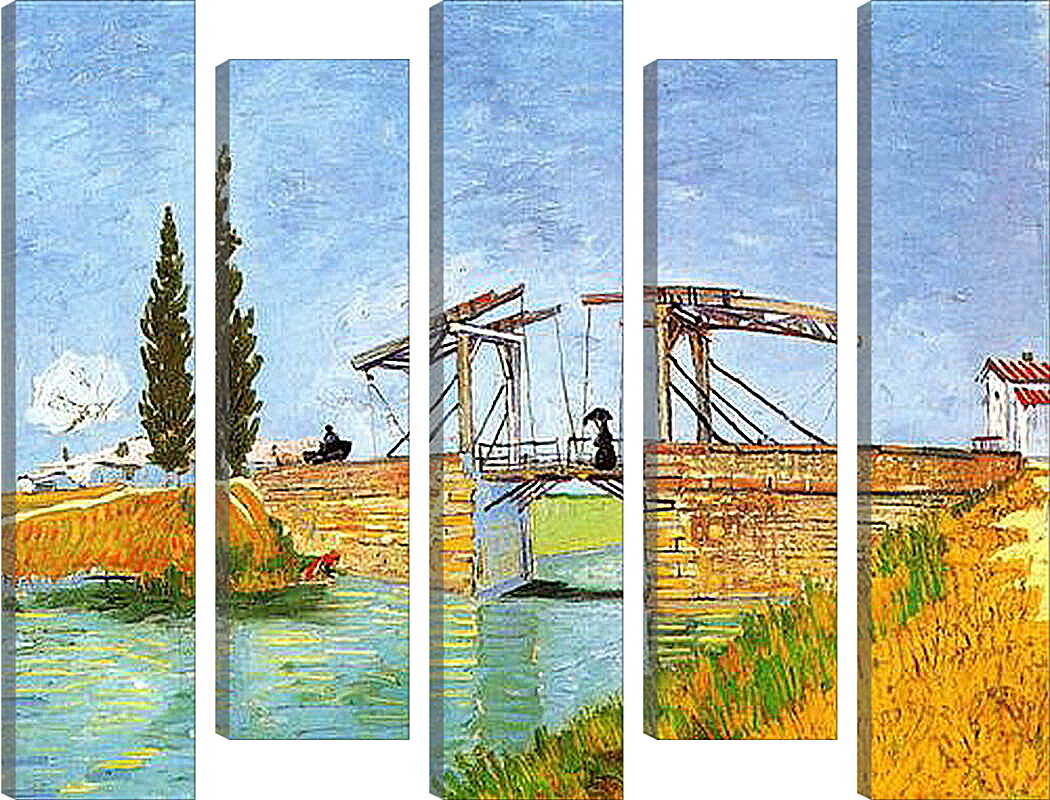 Модульная картина - The Langlois Bridge at Arles with Women Washing. Винсент Ван Гог