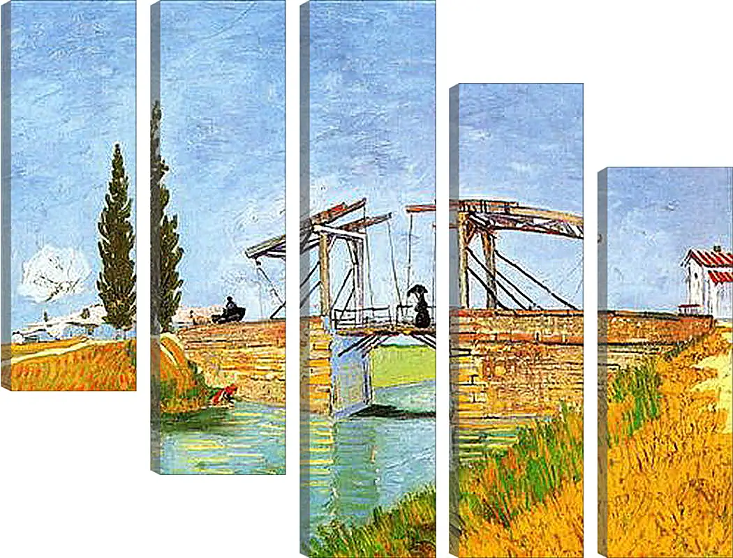 Модульная картина - The Langlois Bridge at Arles with Women Washing. Винсент Ван Гог