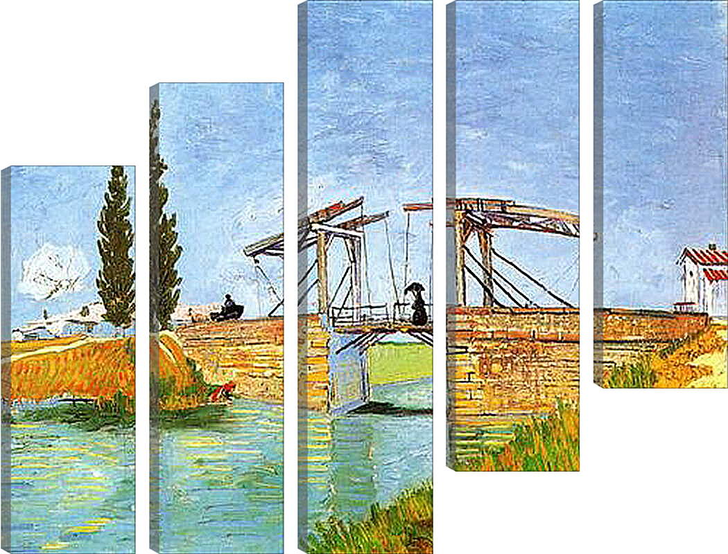 Модульная картина - The Langlois Bridge at Arles with Women Washing. Винсент Ван Гог