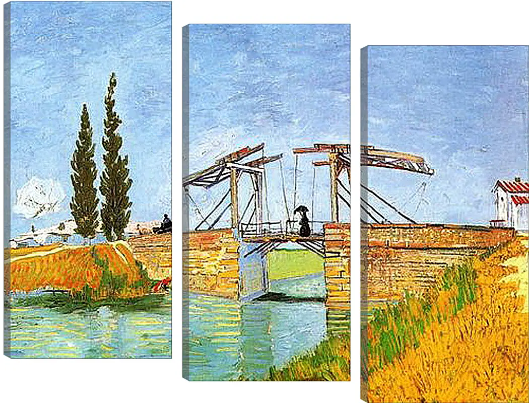 Модульная картина - The Langlois Bridge at Arles with Women Washing. Винсент Ван Гог