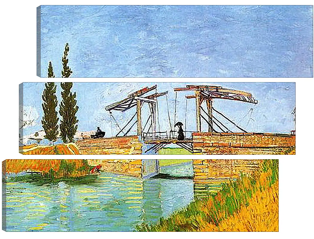 Модульная картина - The Langlois Bridge at Arles with Women Washing. Винсент Ван Гог