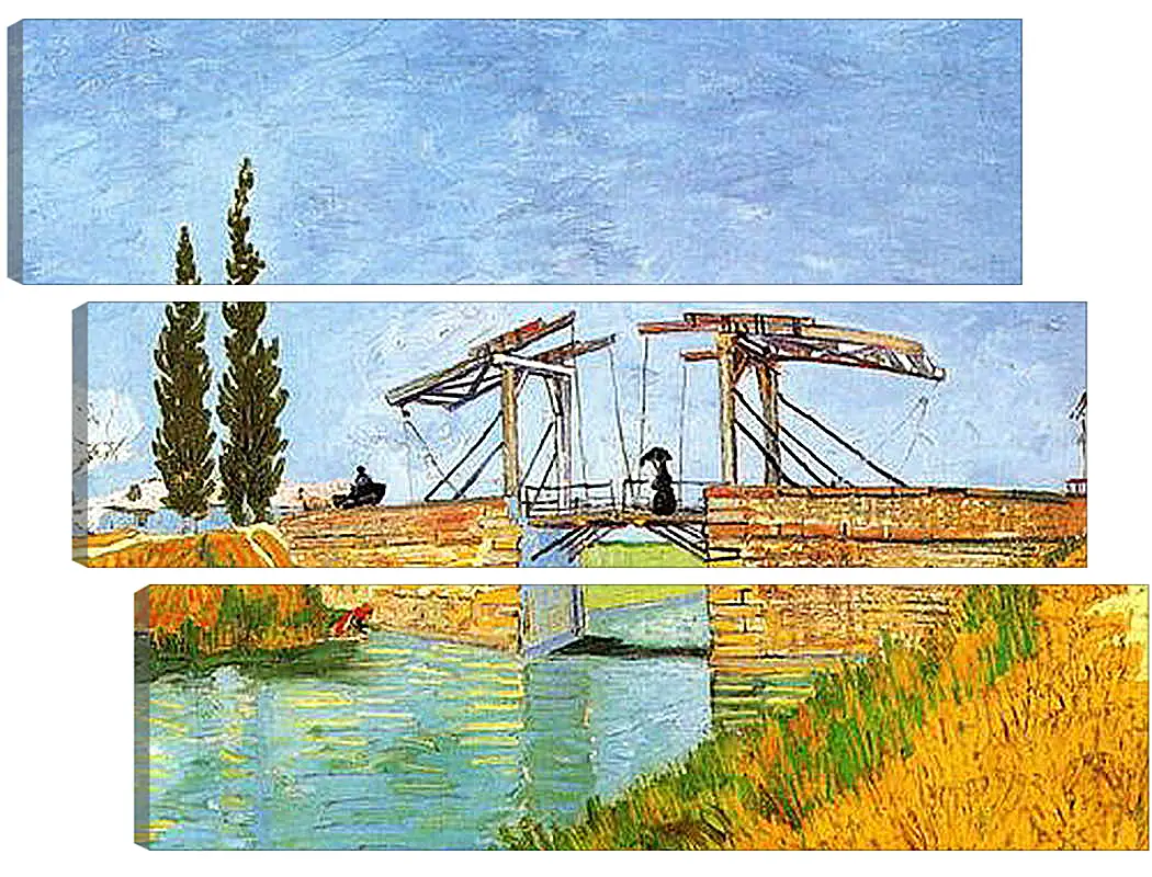 Модульная картина - The Langlois Bridge at Arles with Women Washing. Винсент Ван Гог