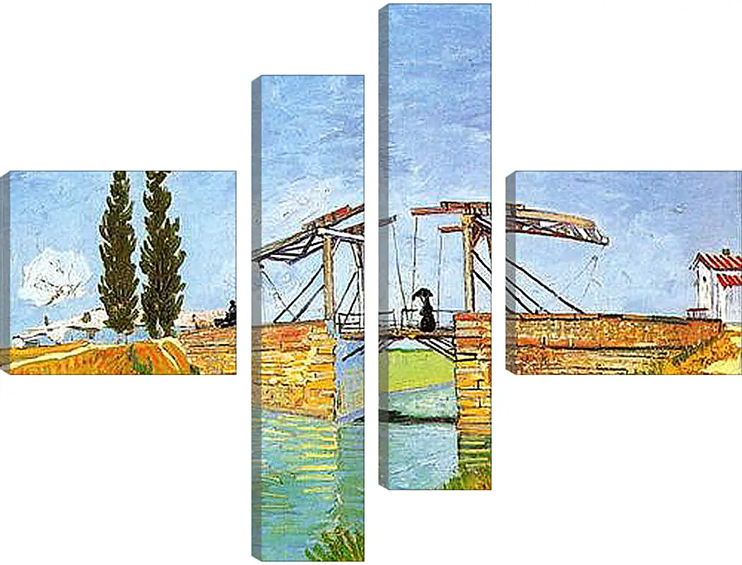 Модульная картина - The Langlois Bridge at Arles with Women Washing. Винсент Ван Гог