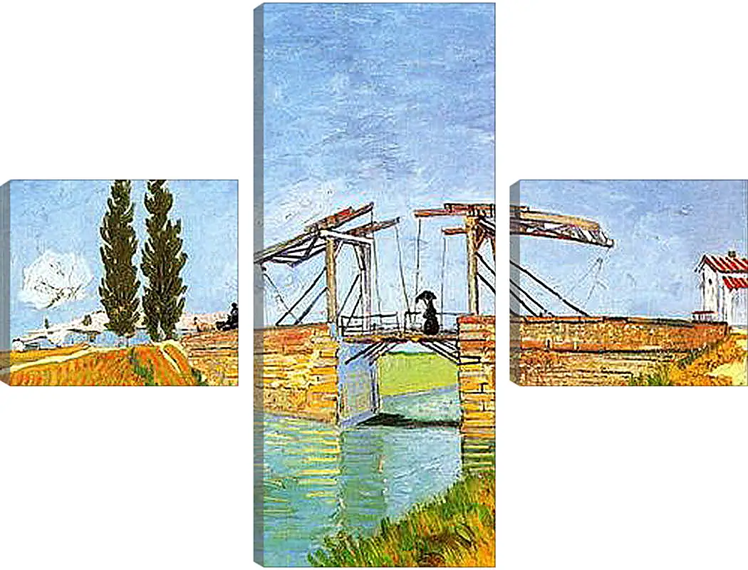 Модульная картина - The Langlois Bridge at Arles with Women Washing. Винсент Ван Гог