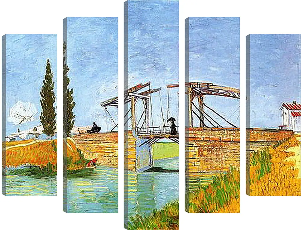 Модульная картина - The Langlois Bridge at Arles with Women Washing. Винсент Ван Гог