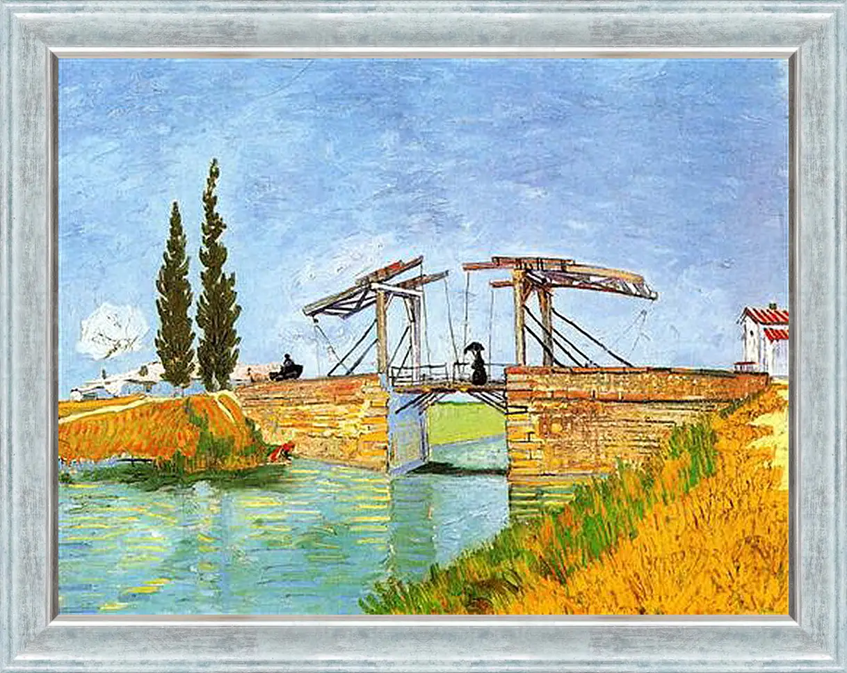 Картина в раме - The Langlois Bridge at Arles with Women Washing. Винсент Ван Гог