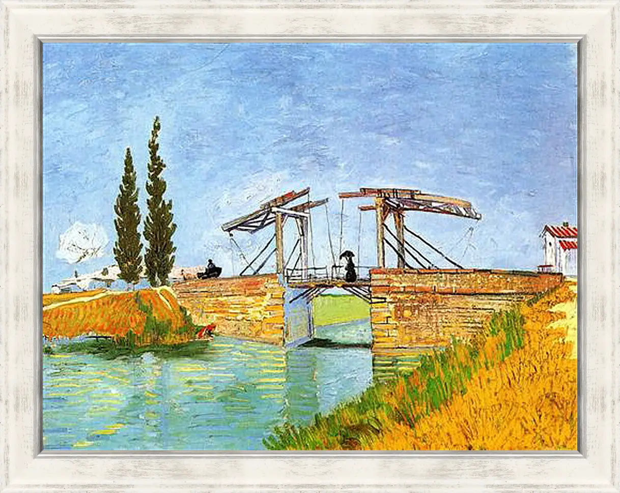 Картина в раме - The Langlois Bridge at Arles with Women Washing. Винсент Ван Гог