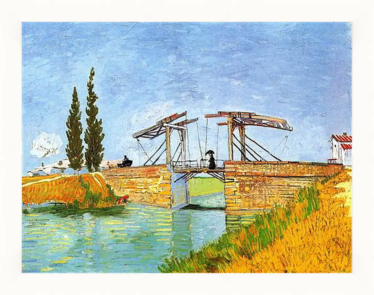 Картина в раме - The Langlois Bridge at Arles with Women Washing. Винсент Ван Гог