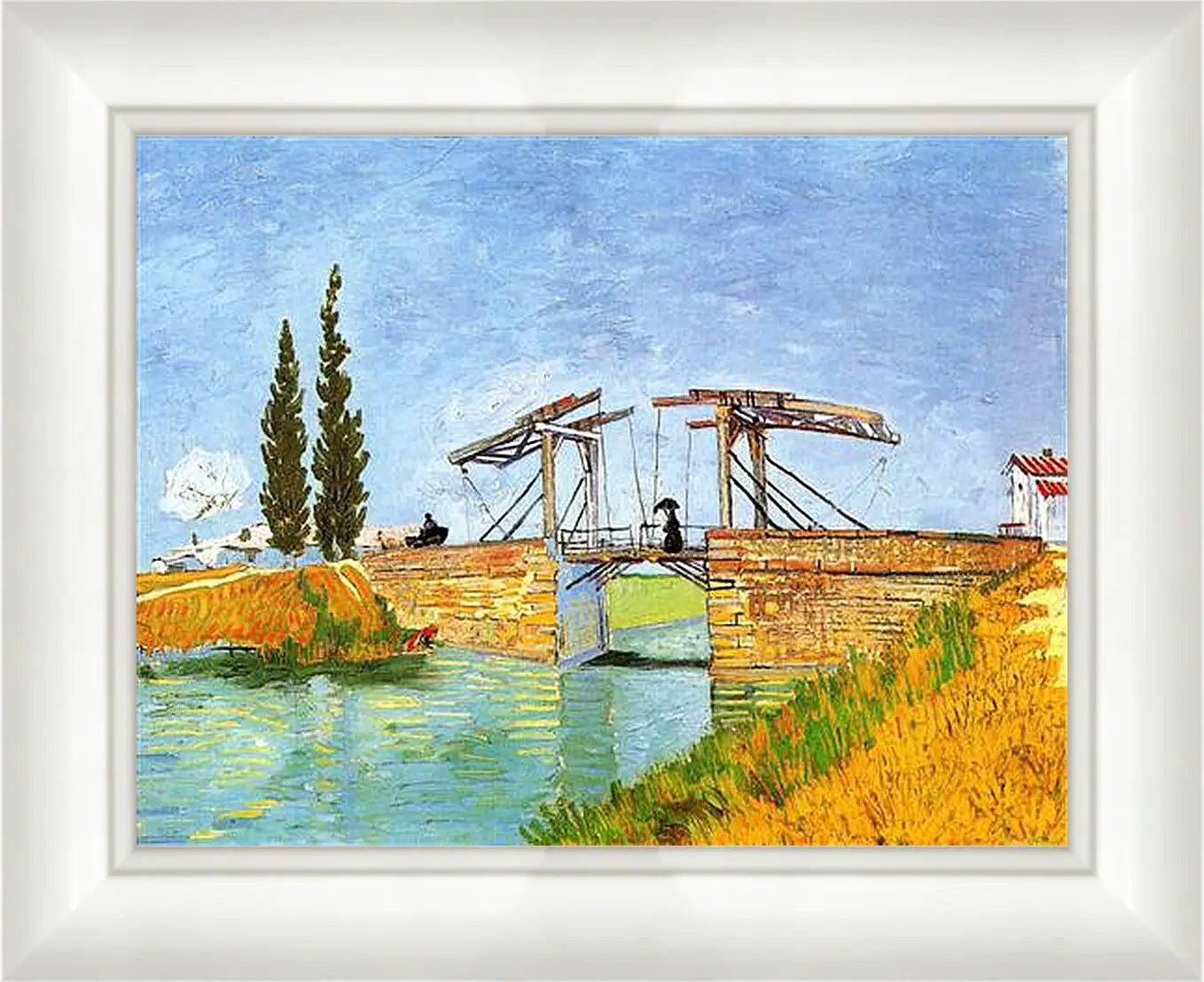 Картина в раме - The Langlois Bridge at Arles with Women Washing. Винсент Ван Гог