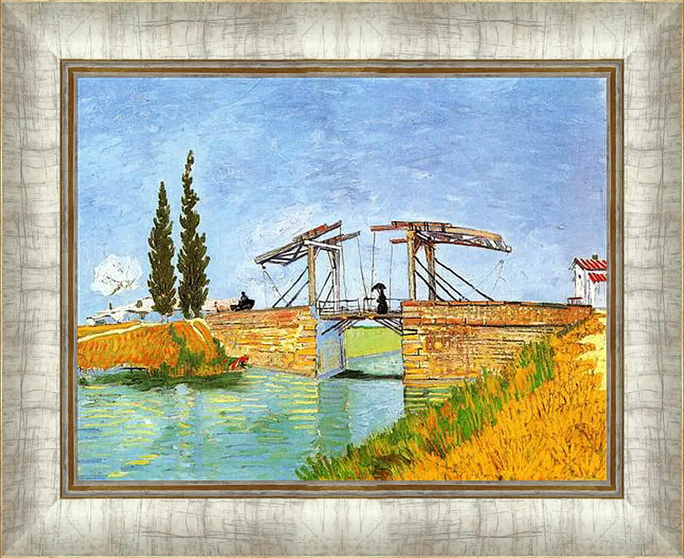 Картина в раме - The Langlois Bridge at Arles with Women Washing. Винсент Ван Гог