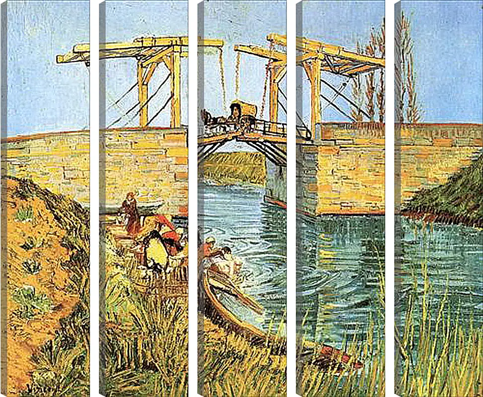 Модульная картина - The Langlois Bridge at Arles with Women Washing. Винсент Ван Гог