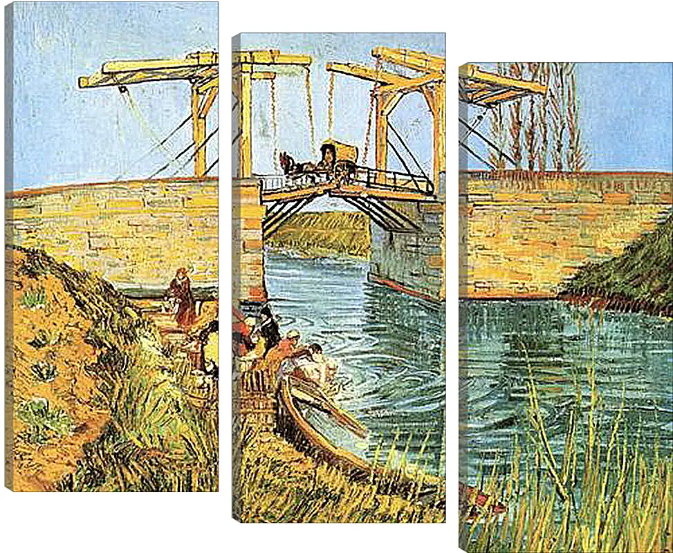 Модульная картина - The Langlois Bridge at Arles with Women Washing. Винсент Ван Гог