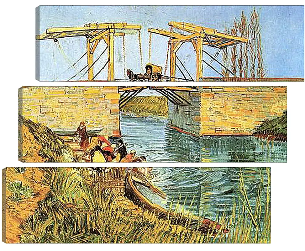 Модульная картина - The Langlois Bridge at Arles with Women Washing. Винсент Ван Гог