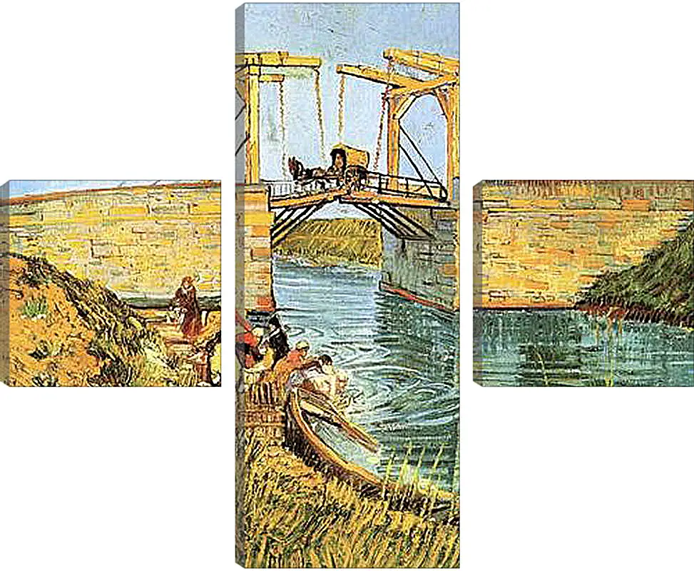 Модульная картина - The Langlois Bridge at Arles with Women Washing. Винсент Ван Гог