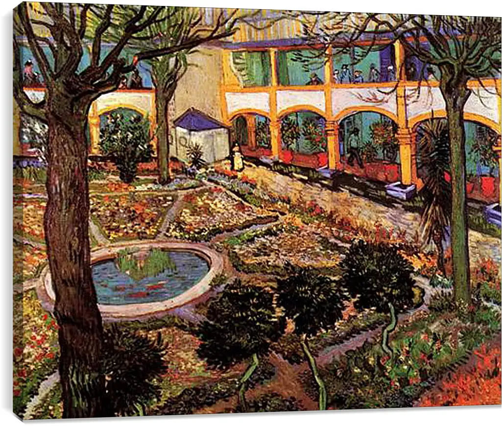 Постер и плакат - The Courtyard of the Hospital at Arles. Винсент Ван Гог