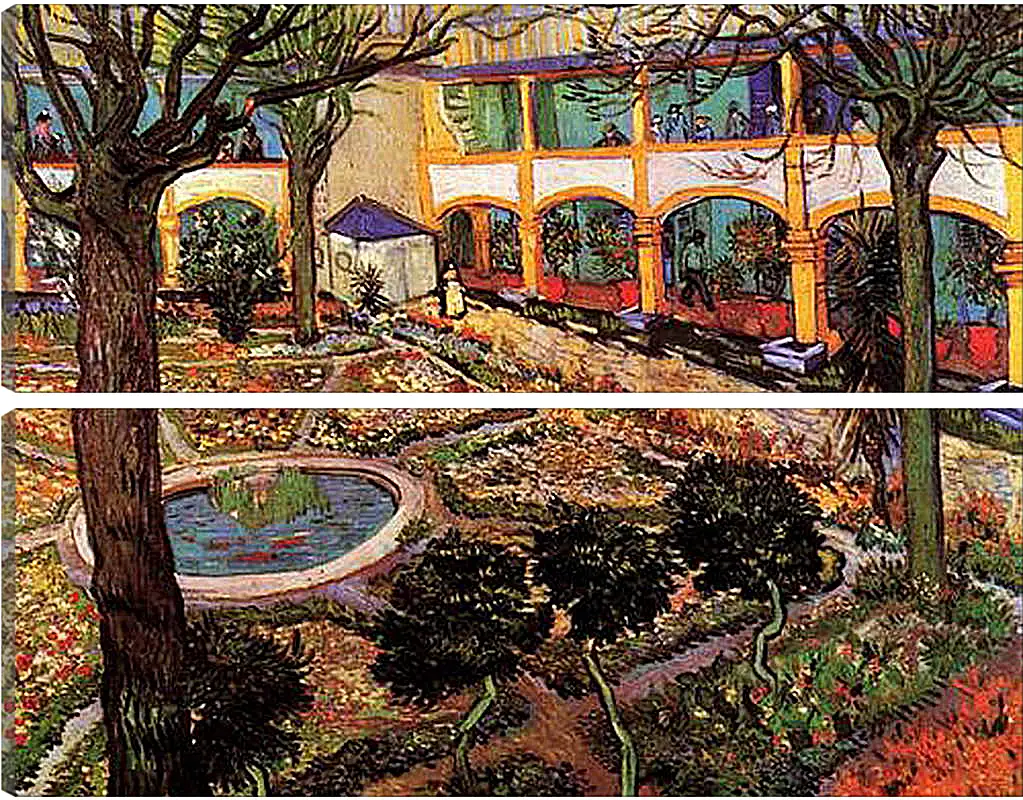 Модульная картина - The Courtyard of the Hospital at Arles. Винсент Ван Гог