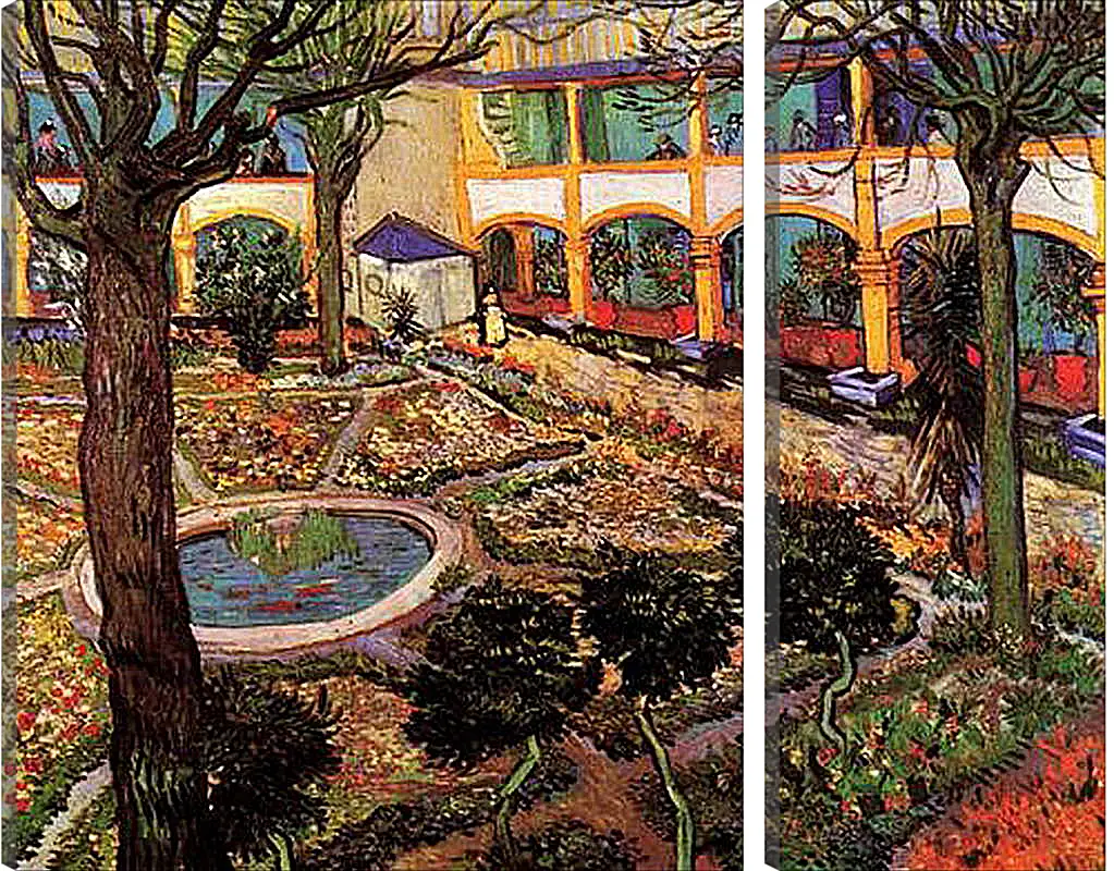 Модульная картина - The Courtyard of the Hospital at Arles. Винсент Ван Гог