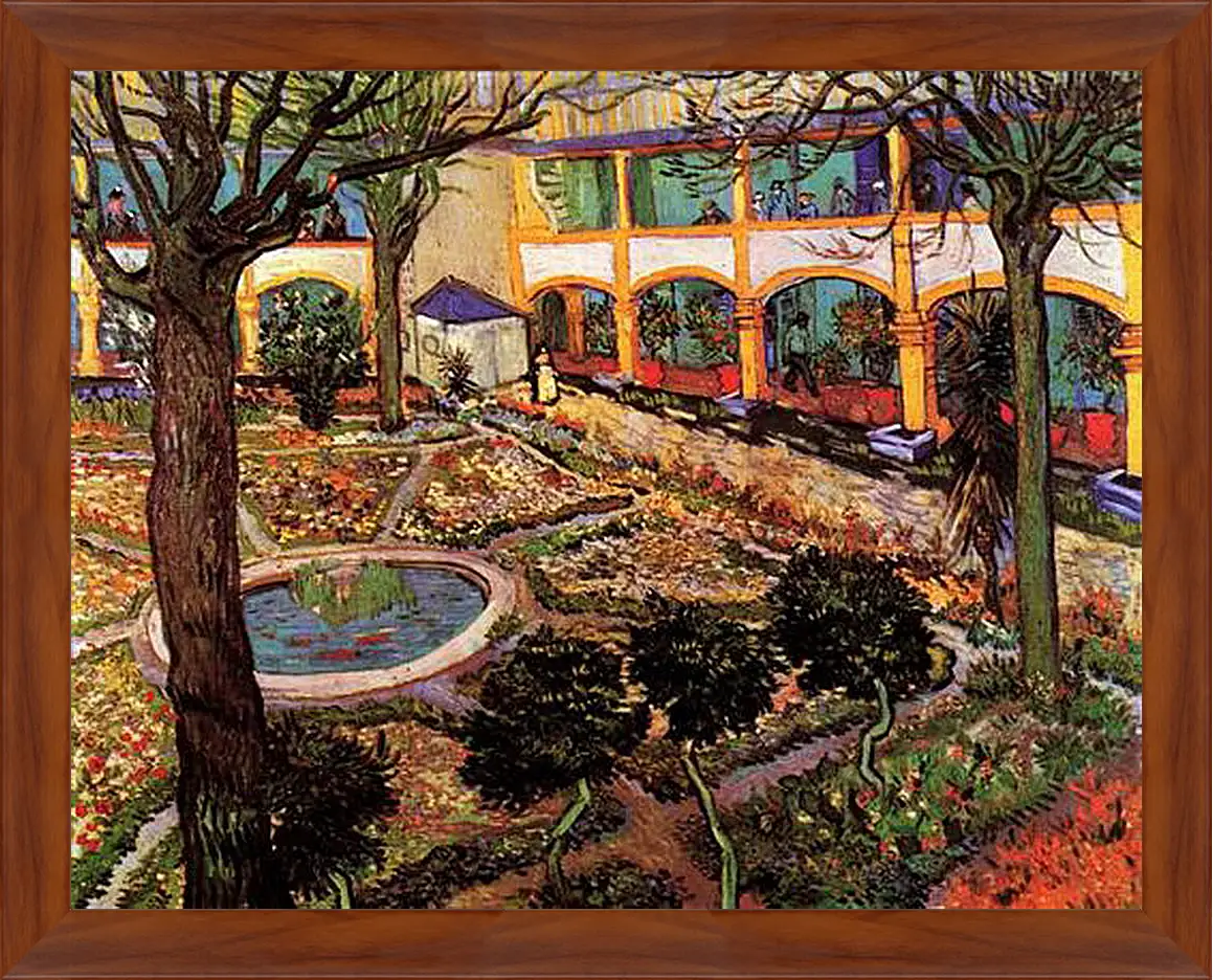 Картина в раме - The Courtyard of the Hospital at Arles. Винсент Ван Гог