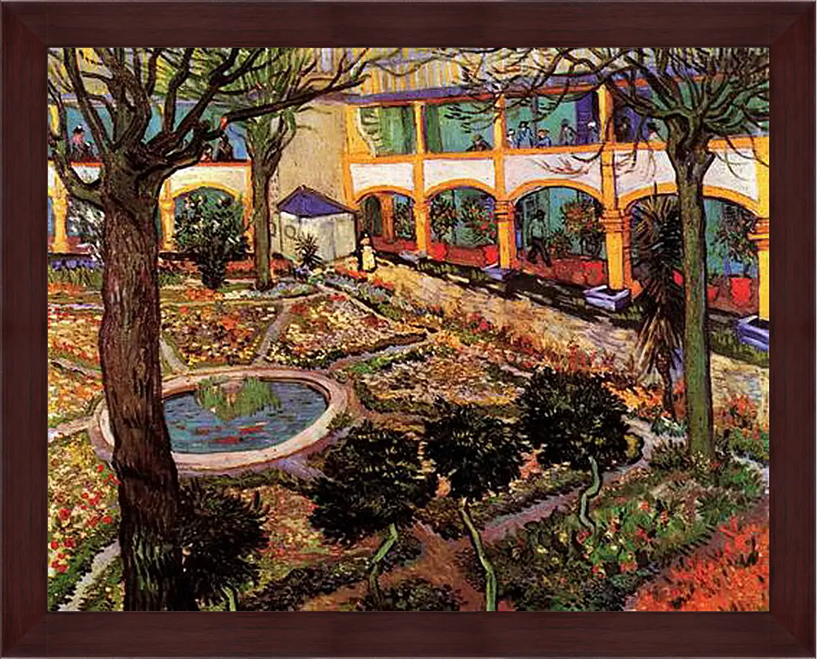 Картина в раме - The Courtyard of the Hospital at Arles. Винсент Ван Гог