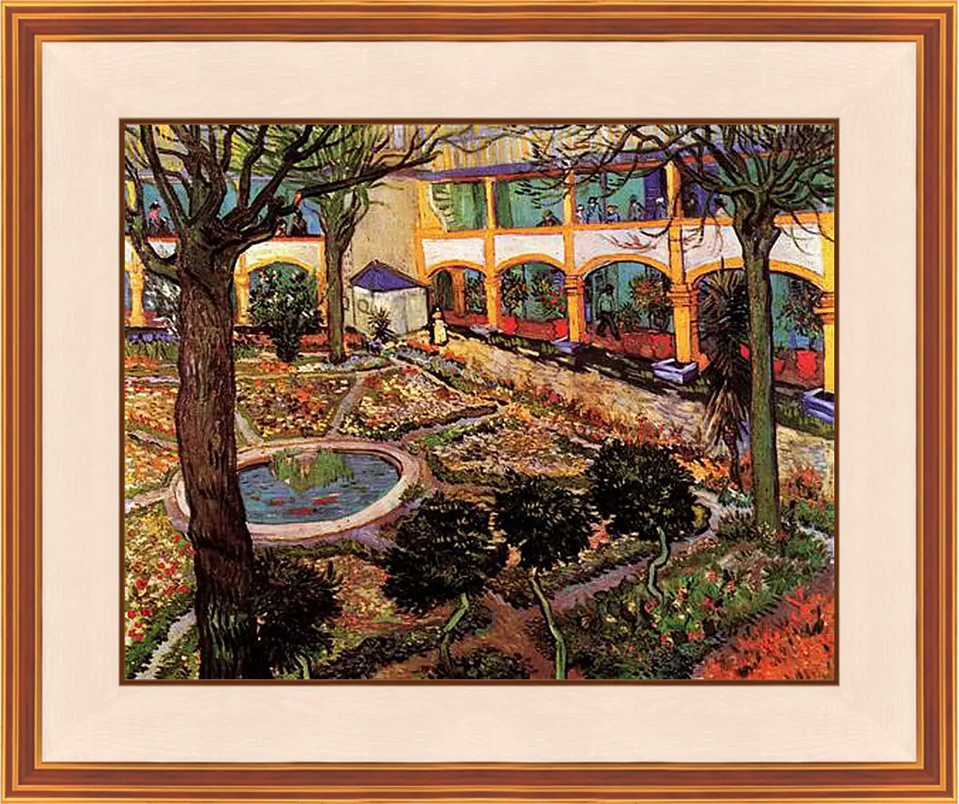 Картина в раме - The Courtyard of the Hospital at Arles. Винсент Ван Гог