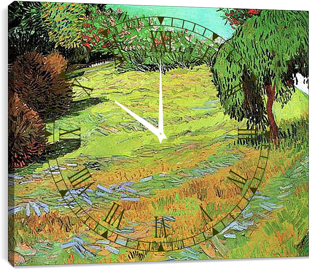 Часы картина - Sunny Lawn in a Public Park. Винсент Ван Гог