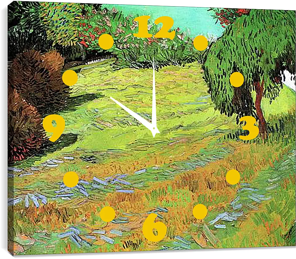 Часы картина - Sunny Lawn in a Public Park. Винсент Ван Гог