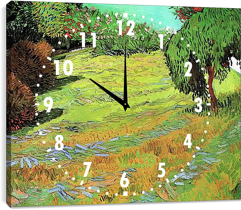 Часы картина - Sunny Lawn in a Public Park. Винсент Ван Гог