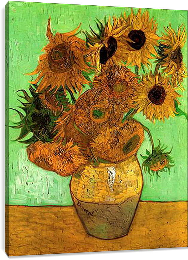 Постер и плакат - Still Life Vase with Twelve Sunflowers 2. Винсент Ван Гог