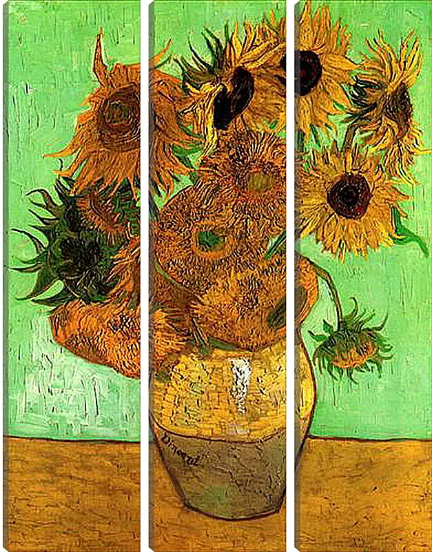 Модульная картина - Still Life Vase with Twelve Sunflowers 2. Винсент Ван Гог