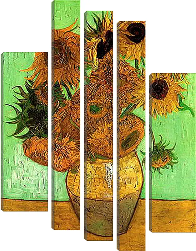 Модульная картина - Still Life Vase with Twelve Sunflowers 2. Винсент Ван Гог