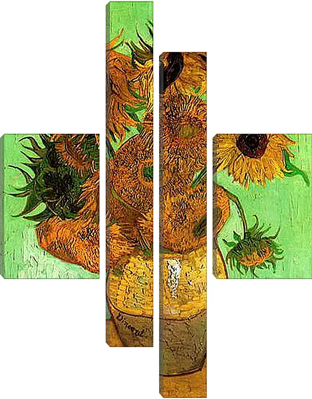 Модульная картина - Still Life Vase with Twelve Sunflowers 2. Винсент Ван Гог