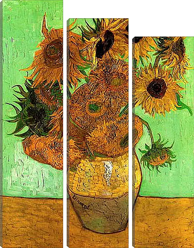 Модульная картина - Still Life Vase with Twelve Sunflowers 2. Винсент Ван Гог