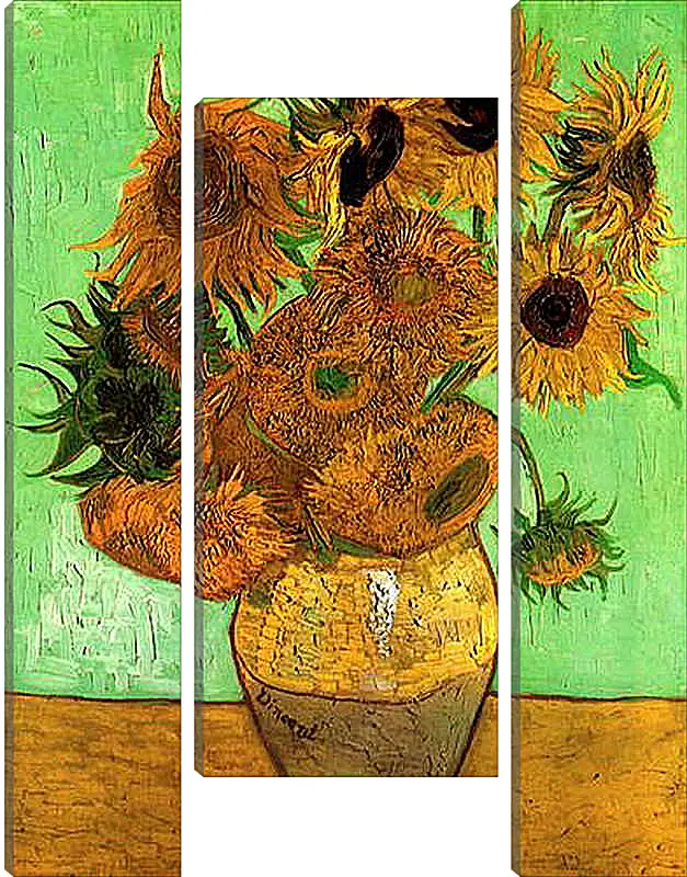 Модульная картина - Still Life Vase with Twelve Sunflowers 2. Винсент Ван Гог