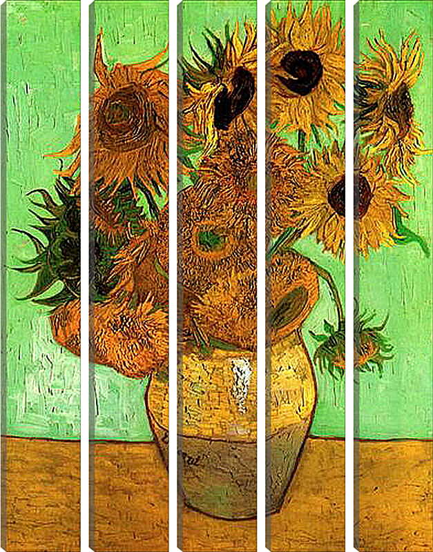 Модульная картина - Still Life Vase with Twelve Sunflowers 2. Винсент Ван Гог