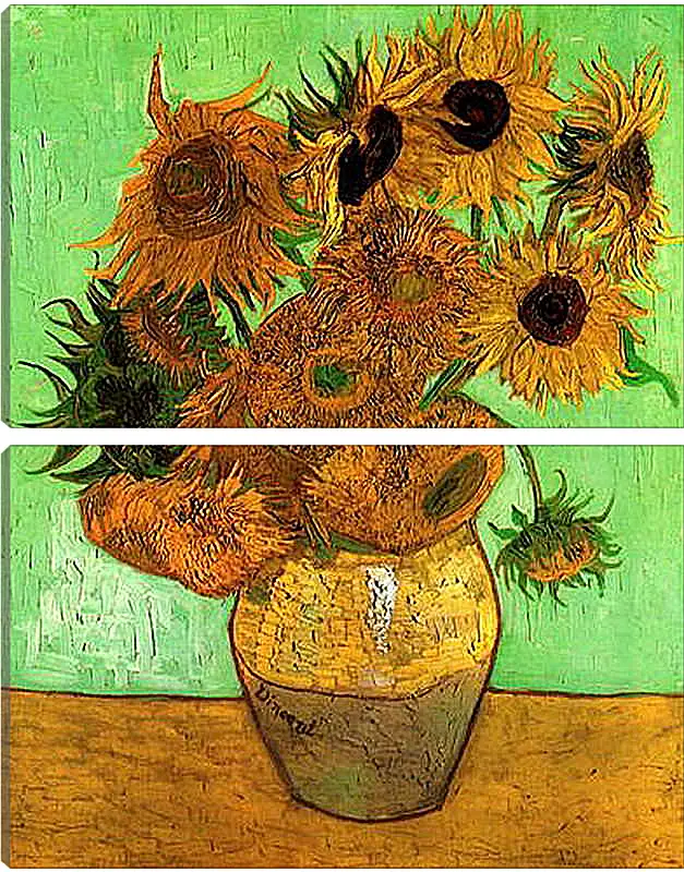 Модульная картина - Still Life Vase with Twelve Sunflowers 2. Винсент Ван Гог