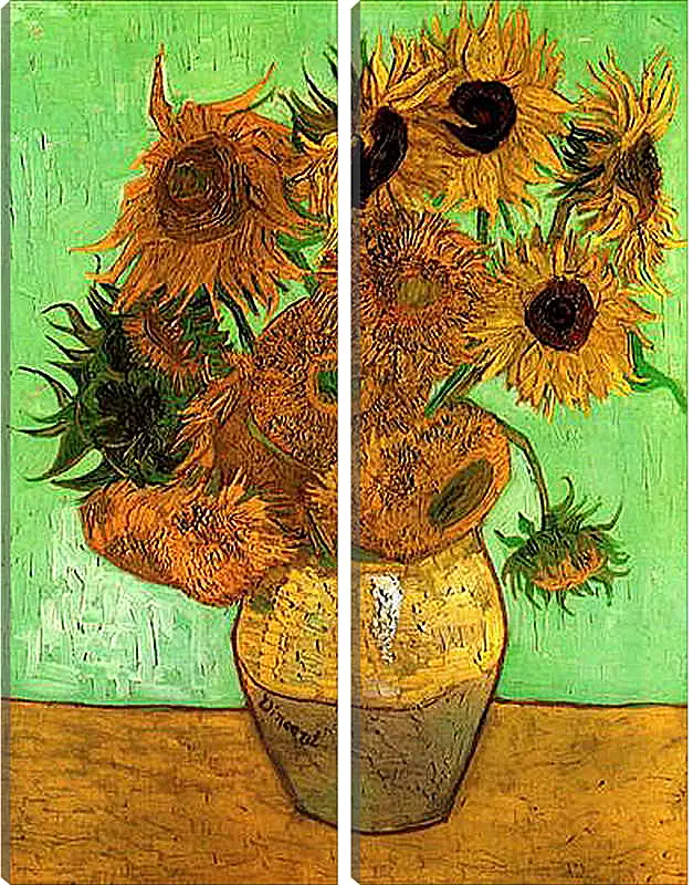 Модульная картина - Still Life Vase with Twelve Sunflowers 2. Винсент Ван Гог