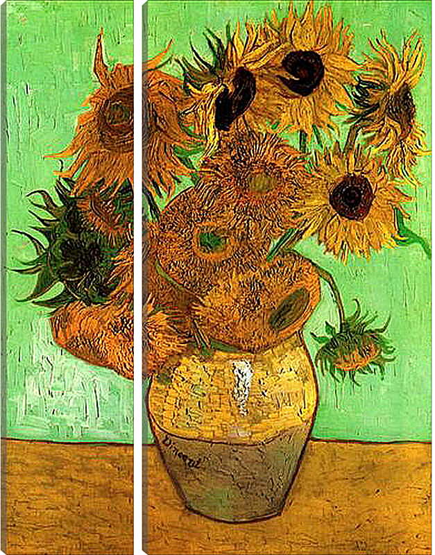 Модульная картина - Still Life Vase with Twelve Sunflowers 2. Винсент Ван Гог