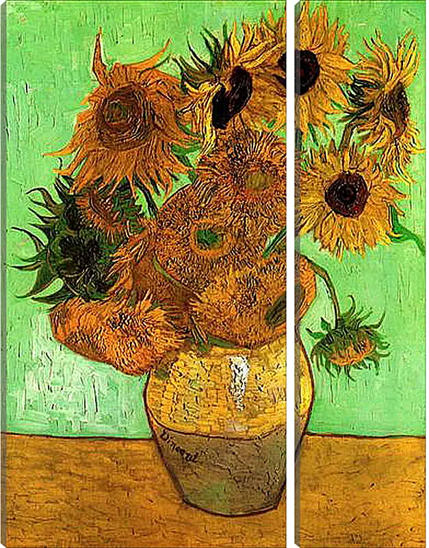 Модульная картина - Still Life Vase with Twelve Sunflowers 2. Винсент Ван Гог