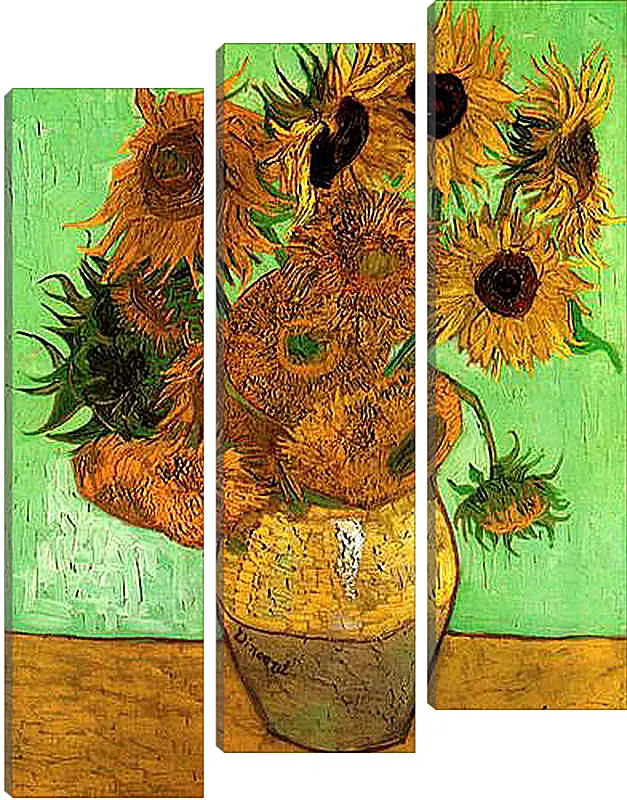 Модульная картина - Still Life Vase with Twelve Sunflowers 2. Винсент Ван Гог