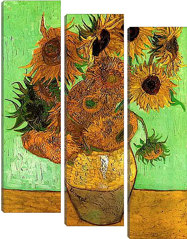 Модульная картина - Still Life Vase with Twelve Sunflowers 2. Винсент Ван Гог