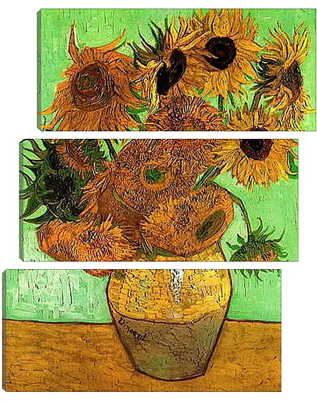 Модульная картина - Still Life Vase with Twelve Sunflowers 2. Винсент Ван Гог