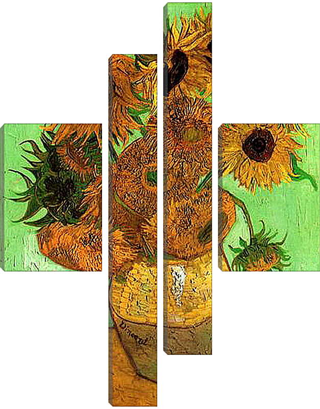 Модульная картина - Still Life Vase with Twelve Sunflowers 2. Винсент Ван Гог