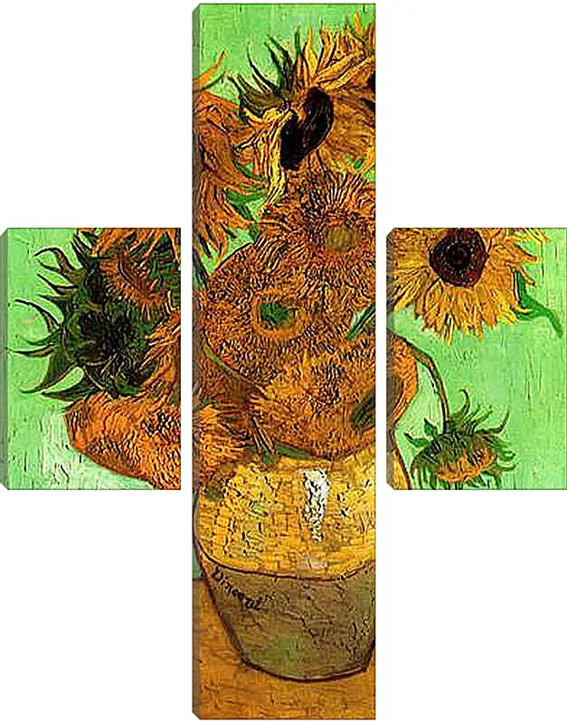 Модульная картина - Still Life Vase with Twelve Sunflowers 2. Винсент Ван Гог