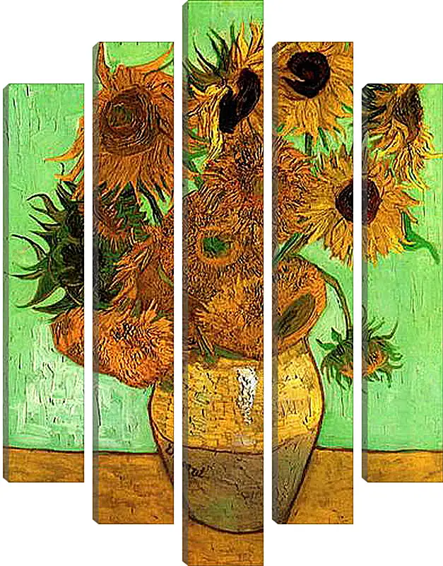 Модульная картина - Still Life Vase with Twelve Sunflowers 2. Винсент Ван Гог